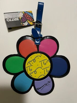 ROMERO BRITTO LUGGAGE / BACKPACK ID TAG FLOWER Shape NEW w/Tags