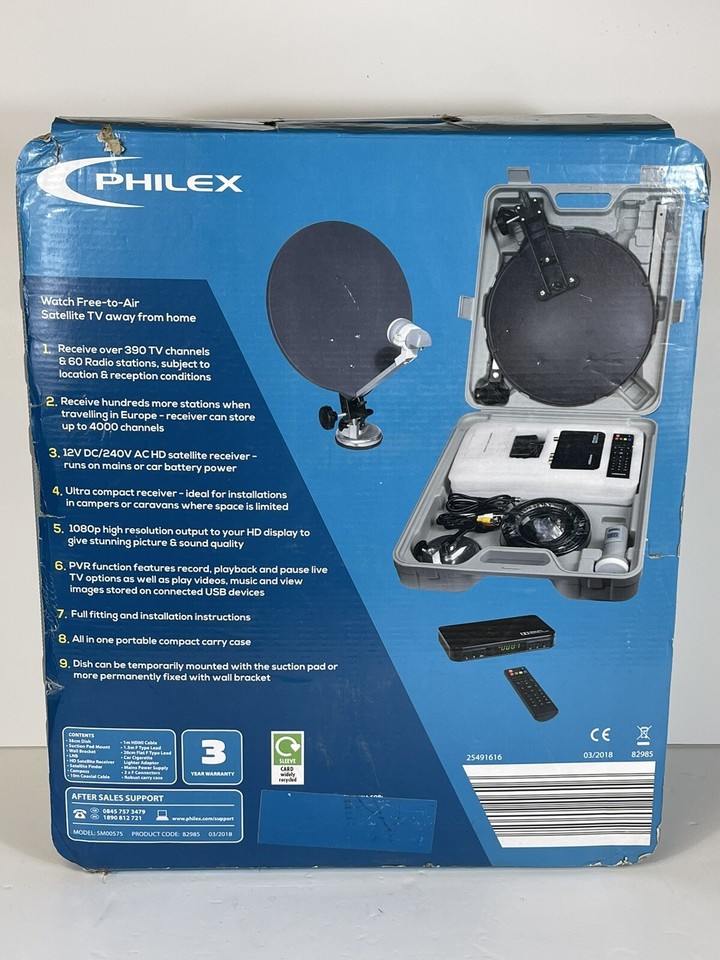 Philex Portable Satellite System HD Caravan Motorhome Boat TV eBay