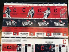 (2) 2013 Cleveland Indians Phantom Playoff & World Series Baseball Ticket Sheets