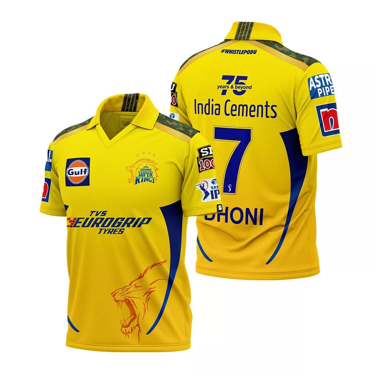 CSK Jersey 2024 ipl Jersey Captain Dhoni No 7 t20 Ipl jersey india Free Ship UK