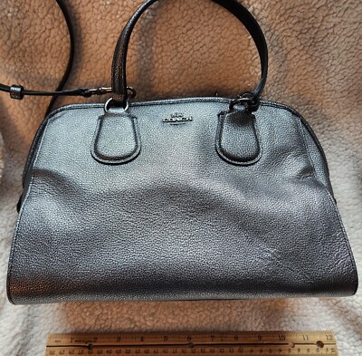 COACH Nolita Pebble Leather Satchel Crossbody Gunmetal