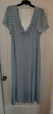 NWT Forever 21 blue and green maxi woven dress women's 2xl