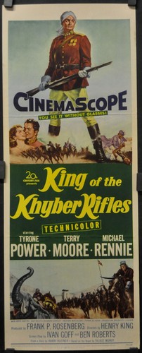 KING OF THE KHYBER RIFLES 1954 ORIG 14X36 MOVIE POSTER TYRONE POWER TERRY MOORE