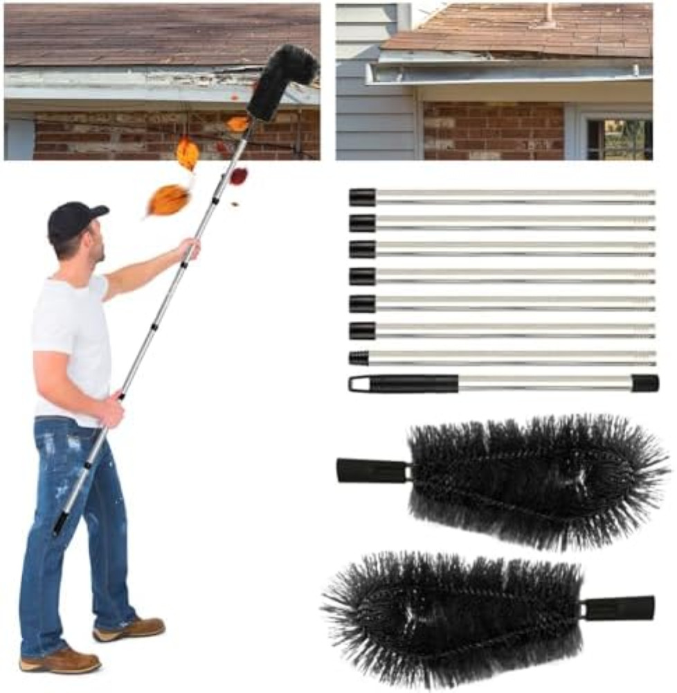 Asta Pulitrice Telescopica con 4 Chiusure a Leva, Kit Pulizia con 5 Asta Pulitrice Telescopica con 4 Chiusure a Leva, Kit Pulizia con 5