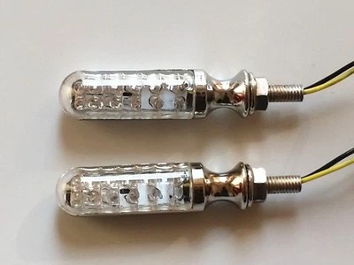 Clignotant LED chromé pour Harley Honda Kawasaki Suzuki Yamaha Victory - Photo 1/4