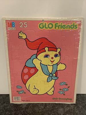 Vintage Glo Friends 25 Piece Puzzle Glo Grannybug Hasbro MB 1985 NEW SEALED