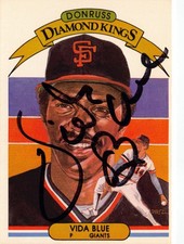 Vida Blue autographed Baseball Card 1982 Donruss Diamond Kings #4 SF Giants BLK