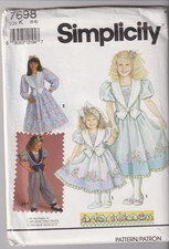 7698 SIMPLICITY Daisy Kingdom - DRESS JUMPSUIT - GIRLS Sz 6/7/8
