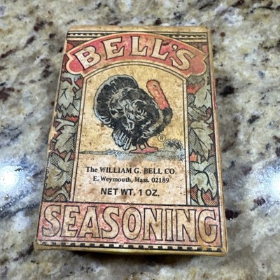 Vintage Bells Spice BOX -Seasoning -  William G Bell Co Boston MA Advertising Cp