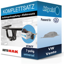 AUTO HAK Anhängekupplung starr und TOWTEC E-Satz 7polig für VW Vento 91- neu