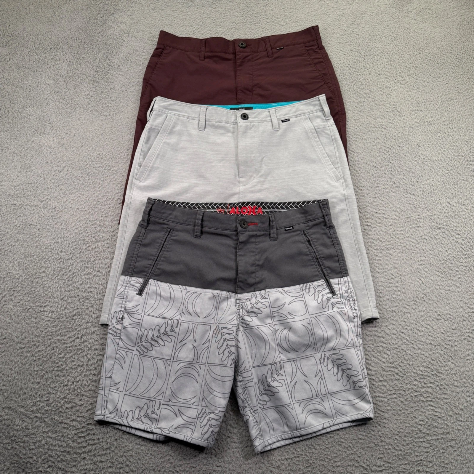 Hurley Board Shorts Mens 31 ( Lot of 3 ) Hybrid Nike Dri Fit Aloha Coastal