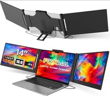 Funhill Laptop Screen Extender 14 inch Laptop Monitor Extender 1080P IPS, Triple