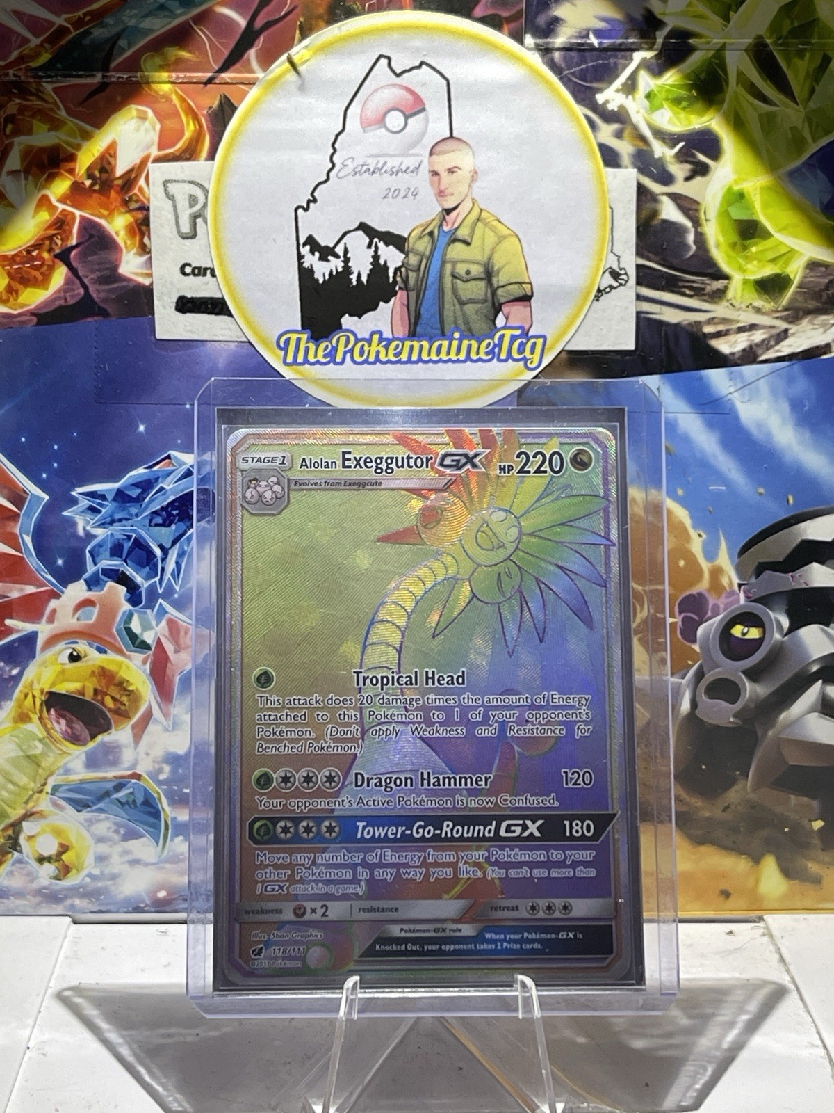 Alolan Exeggutor GX (Secret) 118/111 Sm-Crimson Invasion Holo - Near Mint