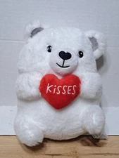 American Greetings Polar Bear Kisses Heart Valentine's Day 8" Plush Stuffed