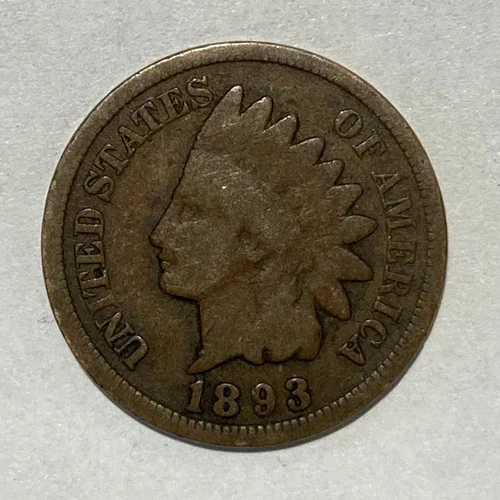 1893 Indian Head Cent Penny Good+