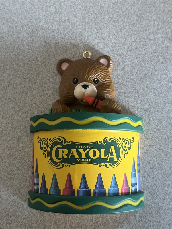 Vintage 1992 Crayola Teddy Bear Christmas Ornament, Binney & Smith