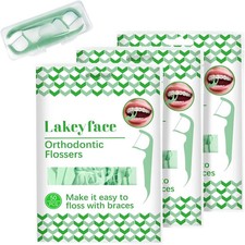 150 Count Orthodontic Flossers for Braces with Floss Dispenser, Braces Flossers