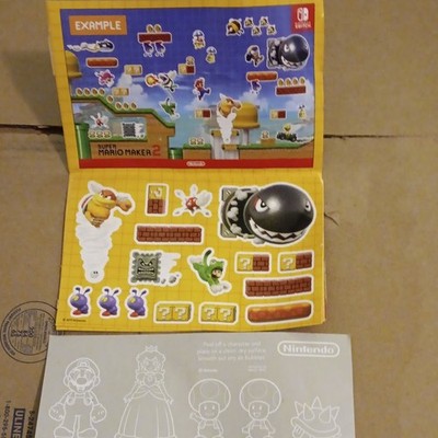 Nintendo Super Mario Maker 2 Sticker Sheet Self-Adhesive Paper Yellow/Blue