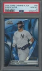 2025 Topps Chrome Black Baseball Aaron Judge #99 Blue Lava Refractor /150 PSA 10