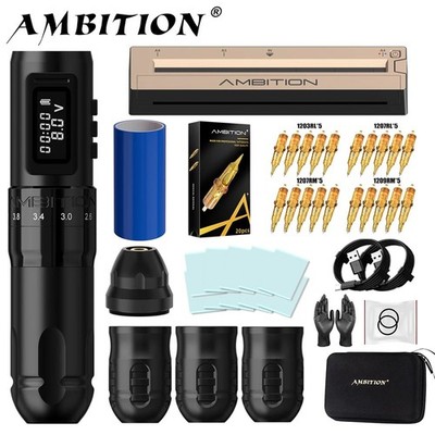 Ambition MARS-U Kabelloser Akku Tattoo Stift mit Thermotransfer Maschine Versorgung