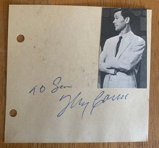 JOHNNY CARSON AUTOGRAPHED 5x5 CUT PAGE JUST The GREATEST HOST OF TONIGHT SHOW