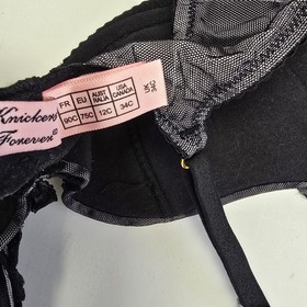 Agent Provocateur Bra Size 34C Black Lace Mesh Bow Detail Sexy Womens Balconette