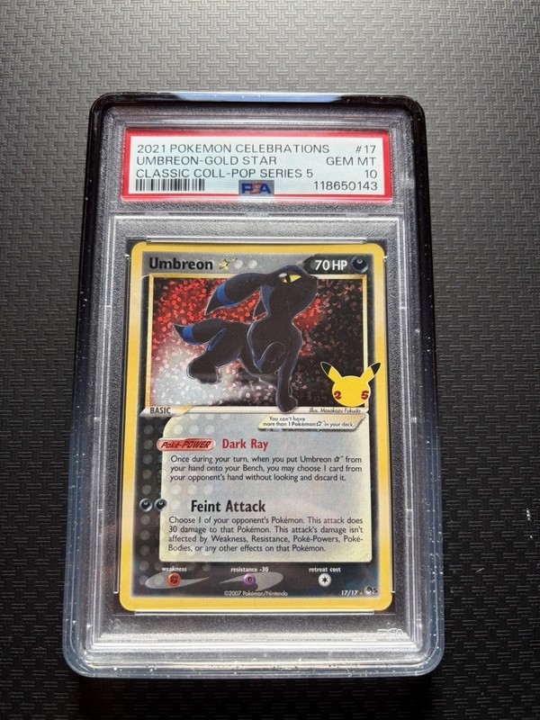 2021 Umbreon Star 17/17 Celebrations: Classic Collection Holo PSA 10