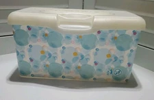 Huggies Baby Wipes Empty Box Container Blue Bubble Design Plastic Dispenser Lid
