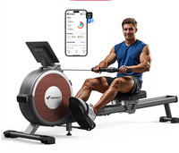 MERACH Magnetic Rowing Machine for Home with 16 Levels Quiet Resistance Max 350