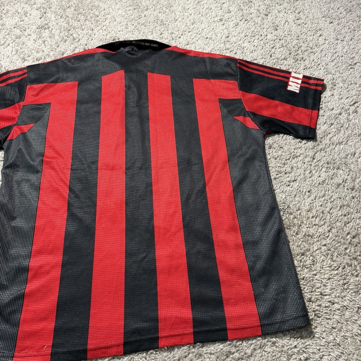 ウェア 80-90s old  ac milan uni y2k c-boy AC MILAN Meriva 90s FAN FOOTBALL SHIRT SOCCER JERSEY Large Fit Y2k