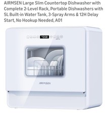 *AIRMSEN *ZMW-DUHA01** 2 Row Portable Countertop Dishwasher with 5.2L Big