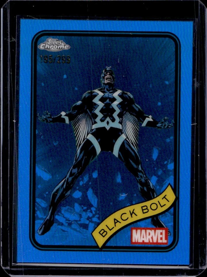 2025 Topps Chrome Marvel Black Bolt Blue Refractor #195/299