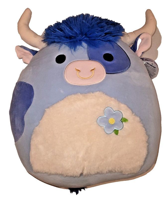 💥 NEW Squishmallows 12" Bermayeh Blue Bull Highland Cow Easter Plush NWT Medium