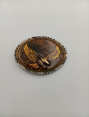 SSI Diamondback Ratter Flying Eagle Amber Resin Belt Buckle Free Ship! T1299
