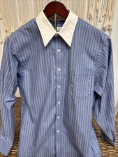 Geoffrey Beene Wrinkle Free Blue/white Pinstriped dress shirt 15.5 34/35