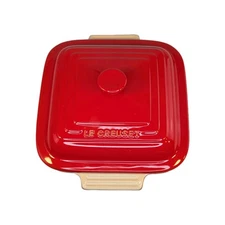 Le Creuset Square 3 Qt Casserole Dish w/ Ceramic Lid Cerise-Cherry-Discontinued