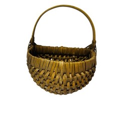 Woven Wicker Flat Back Basket Wall Hanging Farmhouse Primitive
