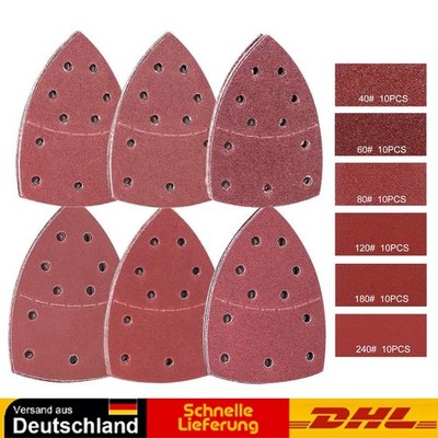 60 Klett Schleifscheiben für Einhell TE-OS 1320 152x105mm 11-Loch Multischleifer