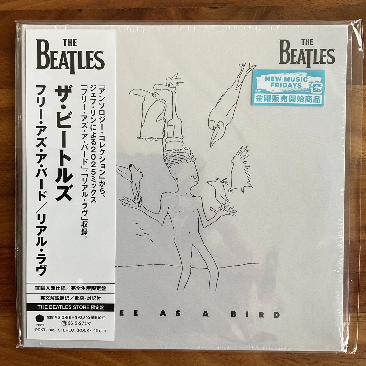 JAPAN 7" MILK WHITE VINYL WITH INSERT FREE AS BIRD REAL LOVE THE BEATLES 2025