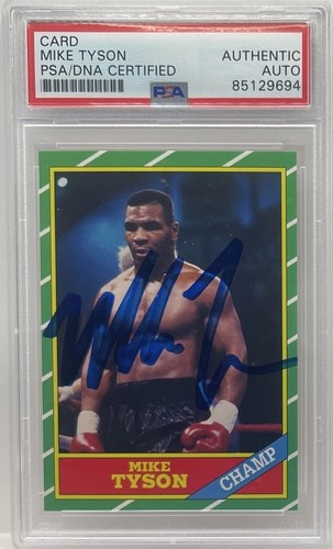 Mike Tyson Signed Custom Boxing Card PSA/DNA AUTO AUTOGRAPH AUTHENTIC 1986 STYLE