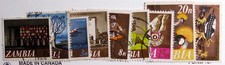 1968 ZAMBIA #39-47: VF Used Pictorial Set complete to 25n - 9 stamps