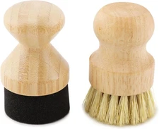 Cutting Board Oil Wax Applicator & Scrub Brush Set, Bamboo Sisal Fiber and Spong