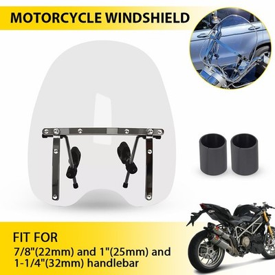Universal 19''X17'' Motorcycle Headlight Clear Windshield Windscreen Fo Motorcycle