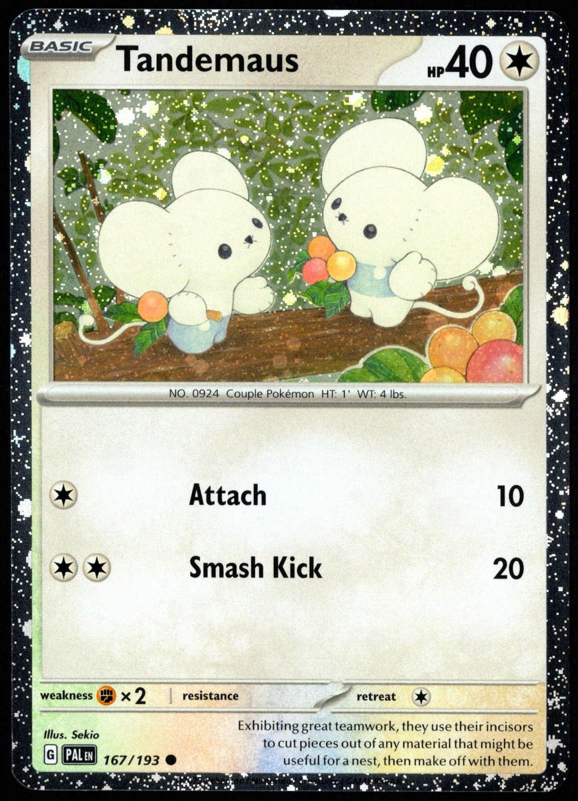 Pokemon TCG Tandemaus 167/193 2023 Paldea Evolved Cosmos Holo Promo Card - NM