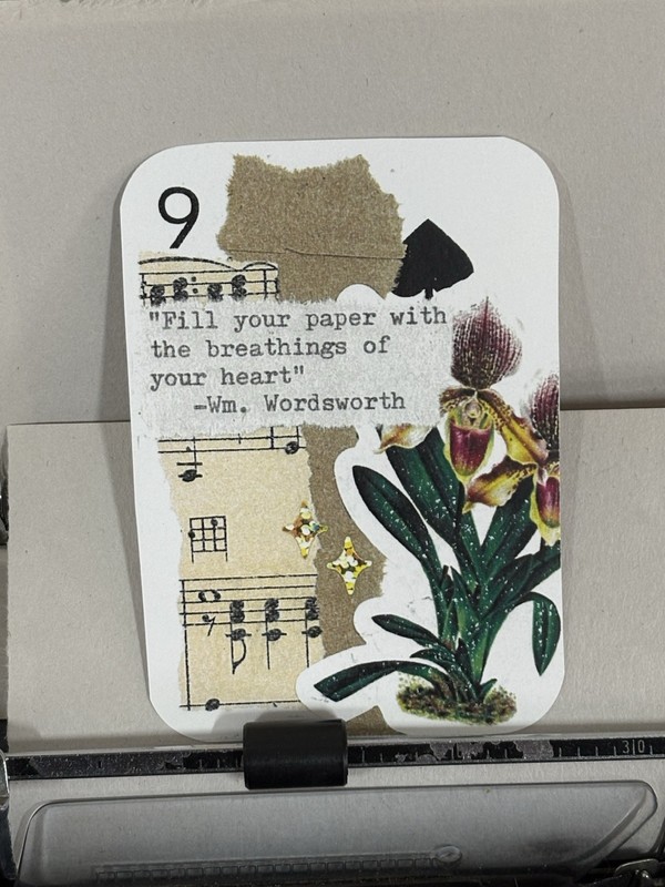 ACEO Print Floral William Wordsworth Collage Art Card Mazerzine ATC