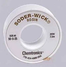 Chemtronics 50-5-25 Soder-Wick Rosin Desoldering Braid 0.145In/3.7Mm 25Ft
