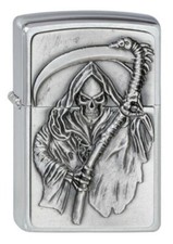 ZIPPO "REAPER'S CURSE" SKULL CHROME 3D EMBLEM LIGHTER / 2000856 ** NEW in BOX **