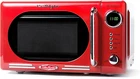 Retro Red Compact Microwave Oven - 0.7 Cu. Ft. - 700W with Child Lock