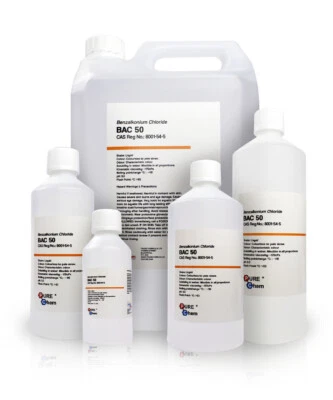 TRADE CHEMICALS Benzalkonium Chloride BAC50 Algaecide Bactericide Fungicide 250ml 1L Pure Chem