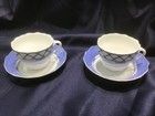 2 WEDGWOOD SCANDIC BLUE COPENHAGEN tea cup & saucer sets. NEVER USED!! — photo 2